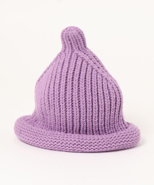 LITTLE GRIN BUDDY（リトル グリンバディ）の「【LITTLE GRIN BUDDY/リトルグリンバディ】【ベビー】さんかくニット帽/Sankaku Knit Watch（ニットキャップ/ビーニー・キッズ・パープル/ブルー/ベージュ・50）」の3枚目の写真