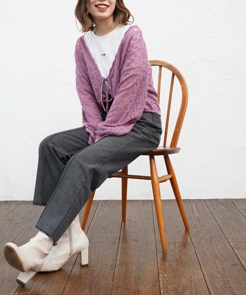 Cheek(チーク)の「ピンタックカラーデニムパンツ(デニムパンツ・レディース・チャコールグレー/ブラウン/ネイビー・SMALL/MEDIUM)」の8枚目の写真