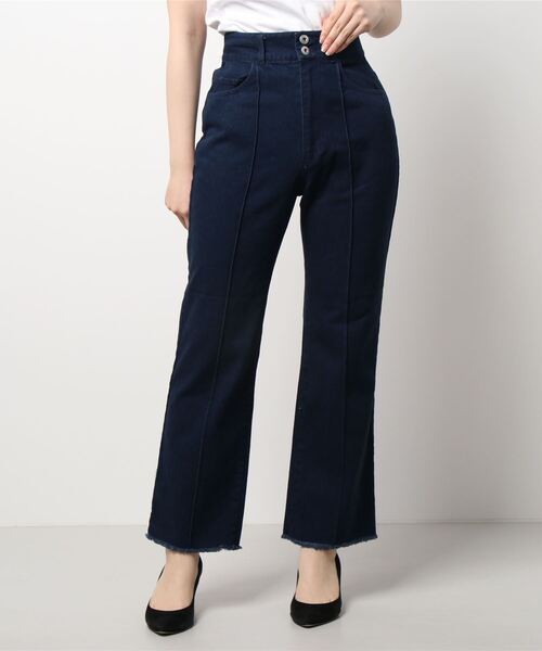 Cheek(チーク)の「ピンタックカラーデニムパンツ(デニムパンツ・レディース・チャコールグレー/ブラウン/ネイビー・SMALL/MEDIUM)」の21枚目の写真