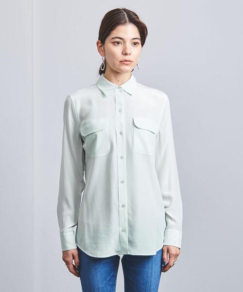 EQUIPMENT(エキップモン)の「<EQUIPMENT(エキップモン)>SLIM Wポケット シャツ ■■■(シャツ/ブラウス・レディース・ライム・S)」の2枚目の写真