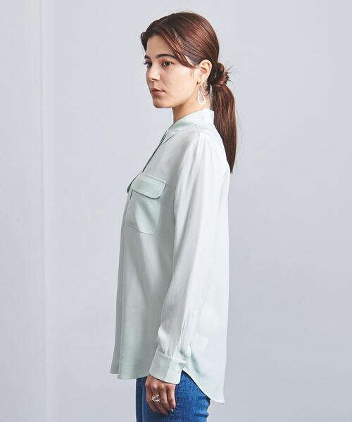 EQUIPMENT(エキップモン)の「<EQUIPMENT(エキップモン)>SLIM Wポケット シャツ ■■■(シャツ/ブラウス・レディース・ライム・S)」の3枚目の写真