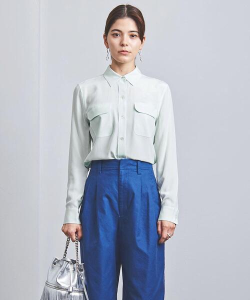 EQUIPMENT(エキップモン)の「<EQUIPMENT(エキップモン)>SLIM Wポケット シャツ ■■■(シャツ/ブラウス・レディース・ライム・S)」の5枚目の写真