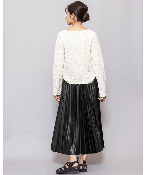 mili an deni（ミリアンデニ）の「フェイクレザープリーツマキシスカート（スカート・レディース・アッシュグレー/ブラック/ブルー/アイボリー・M）」の20枚目の写真