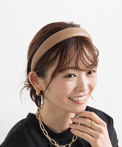 prose verse（プロズヴェール）の「合皮カチューシャ（カチューシャ・レディース・ダークグレー/アイボリー/キャメル・ﾌﾘ-）」の13枚目の写真