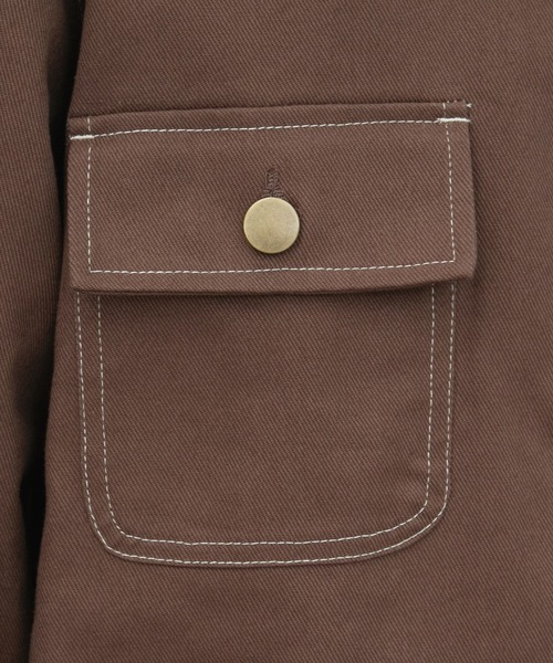 PairPair（ペアペア）の「衿配色カバーオールジャケット(ユニセックス)（カバーオール・メンズ・ブラウン/カーキ/アイボリー/グレイッシュブルー・MEDIUM/LARGE）」の13枚目の写真