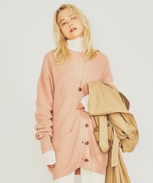 Rouge vif | W/Cash Vネックカーディガン(カーディガン/ボレロ)