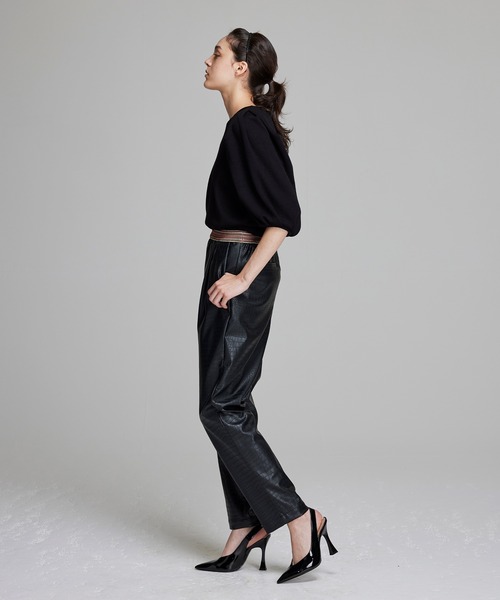 NOISE MAKER（ノイズメーカー）の「ウォッシャブルパフスリーブニット|日本製（ニット/セーター・レディース・ホワイト/レッド/イエロー/ブルー/ブラック/グレー・FREE）」の7枚目の写真