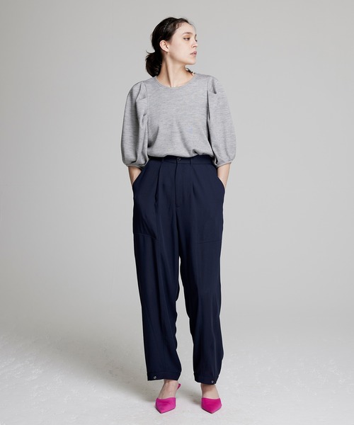 NOISE MAKER（ノイズメーカー）の「ウォッシャブルパフスリーブニット|日本製（ニット/セーター・レディース・ホワイト/レッド/イエロー/ブルー/ブラック/グレー・FREE）」の21枚目の写真