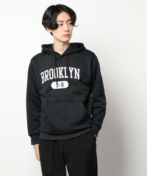 STYLEBLOCK（スタイルブロック）の「裏起毛プリントスウェットパーカー（パーカー・メンズ・オートミール/チャコール/ブラック系その他2/カーキ/ベージュ系その他/グレー系その他2/ブラック/グレー/ブラック系その他/ネイビー/グレー系その他/ベージュ・LL/M/L）」の4枚目の写真