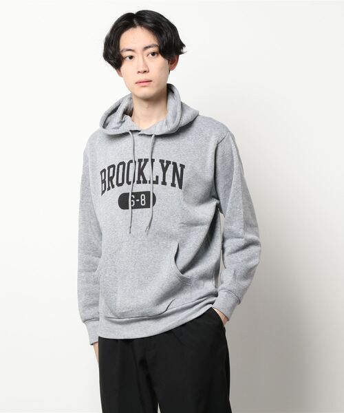 STYLEBLOCK（スタイルブロック）の「裏起毛プリントスウェットパーカー（パーカー・メンズ・オートミール/チャコール/ブラック系その他2/カーキ/ベージュ系その他/グレー系その他2/ブラック/グレー/ブラック系その他/ネイビー/グレー系その他/ベージュ・LL/M/L）」の7枚目の写真