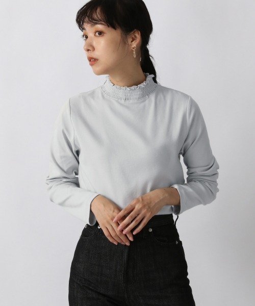 LOWRYS FARM（ローリーズファーム）の「ネックシャーリング　215864（Tシャツ/カットソー・レディース・ホワイト/ブラック/グレー・FREE）」の3枚目の写真