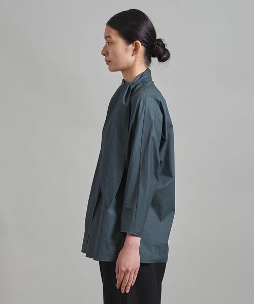＜LOEFF（ロエフ）＞オーガニックコットン タイプライター リボンタイブラウス◆