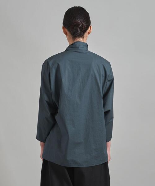 ＜LOEFF（ロエフ）＞オーガニックコットン タイプライター リボンタイブラウス◆