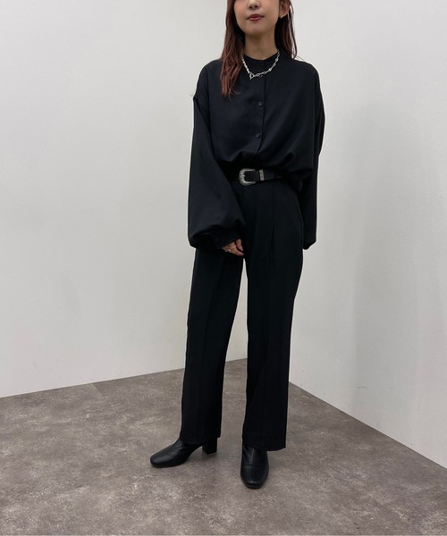 apres jour mignon(アプレジュールミニョン)の「バンドカラーシャツ【SETUP着用可能】 【ZOZOTOWN限定アイテム】(シャツ/ブラウス・レディース・ブラック/パープル系その他3/グリーン系その他2/チャコールグレー・フリー/X-LARGE)」の9枚目の写真