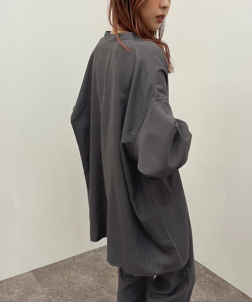 apres jour mignon(アプレジュールミニョン)の「バンドカラーシャツ【SETUP着用可能】 【ZOZOTOWN限定アイテム】(シャツ/ブラウス・レディース・ブラック/パープル系その他3/グリーン系その他2/チャコールグレー・フリー/X-LARGE)」の15枚目の写真