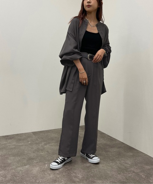 apres jour mignon(アプレジュールミニョン)の「バンドカラーシャツ【SETUP着用可能】 【ZOZOTOWN限定アイテム】(シャツ/ブラウス・レディース・ブラック/パープル系その他3/グリーン系その他2/チャコールグレー・フリー/X-LARGE)」の16枚目の写真