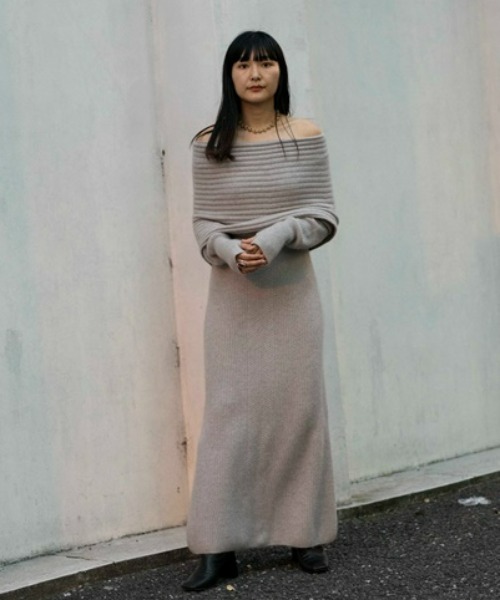 セール オフショルダーニットワンピース ワンピース Styling スタイリング のファッション通販 Zozotown