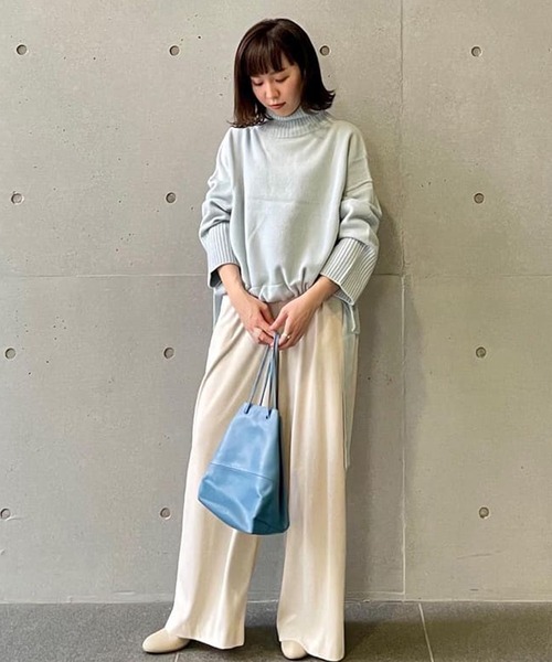 conges payes ADIEU TRISTESSE(コンジェ ペイエ アデュートリステス)の「congés payés × setsuko todorokiCollaboration 「TINT COLOR KNIT」(ニット/セーター・レディース・ピンク/クリアグリーン/スカイブルー・FREE)」の4枚目の写真