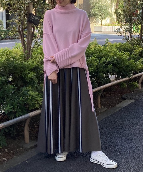conges payes ADIEU TRISTESSE(コンジェ ペイエ アデュートリステス)の「congés payés × setsuko todorokiCollaboration 「TINT COLOR KNIT」(ニット/セーター・レディース・ピンク/クリアグリーン/スカイブルー・FREE)」の6枚目の写真