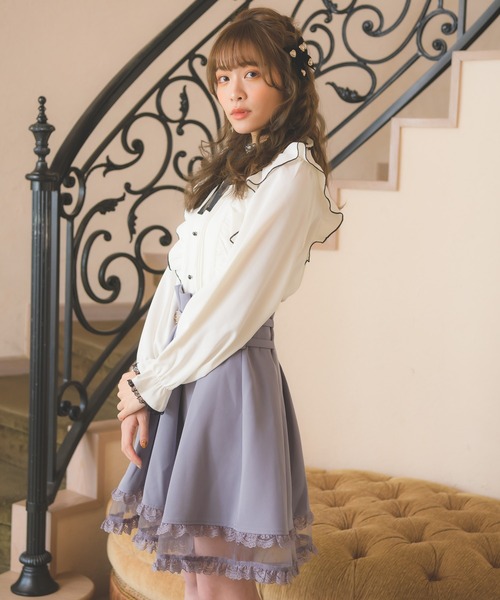 ROJITA（ロジータ）の「デコルテ開きラッフルボリュームブラウス（シャツ/ブラウス・レディース・ピンク系その他/ホワイト/ブラック・FREE）」の6枚目の写真