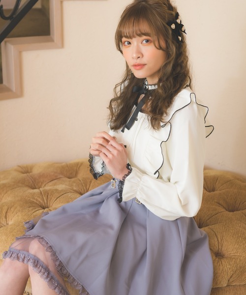 ROJITA（ロジータ）の「デコルテ開きラッフルボリュームブラウス（シャツ/ブラウス・レディース・ピンク系その他/ホワイト/ブラック・FREE）」の18枚目の写真