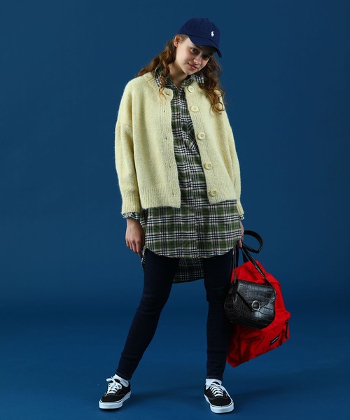 sara&cake(サラアンドケイク)の「チェックロングシャツワンピース(シャツワンピース・レディース・ブルー/イエロー/グリーン/レッド・FREE)」の7枚目の写真