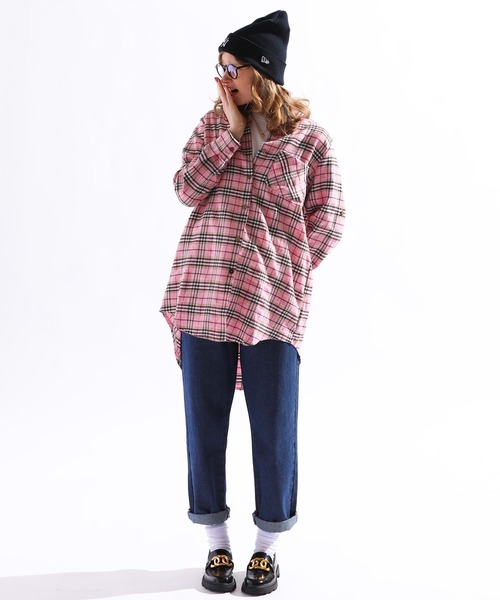 sara&cake(サラアンドケイク)の「チェックロングシャツワンピース(シャツワンピース・レディース・ブルー/イエロー/グリーン/レッド・FREE)」の14枚目の写真