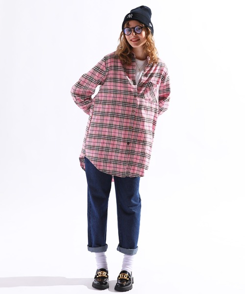sara&cake(サラアンドケイク)の「チェックロングシャツワンピース(シャツワンピース・レディース・ブルー/イエロー/グリーン/レッド・FREE)」の15枚目の写真