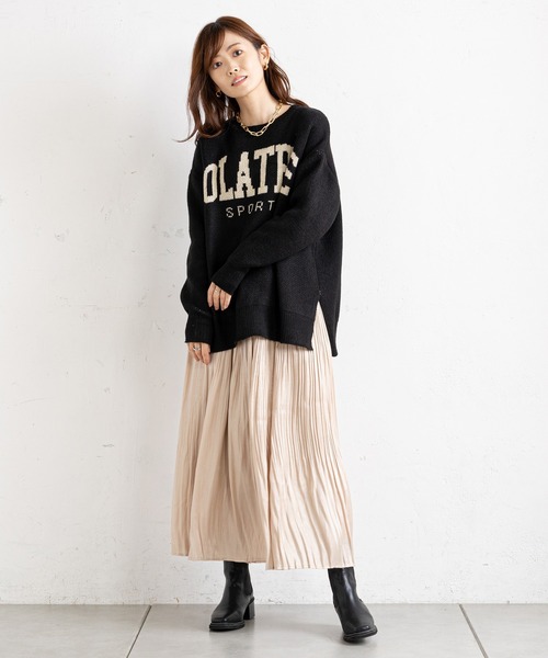 prose verse（プロズヴェール）の「オーロラツイル消しプリーツスカート（スカート・レディース・グレー/チャコールグレー/ベージュ・FREE）」の6枚目の写真