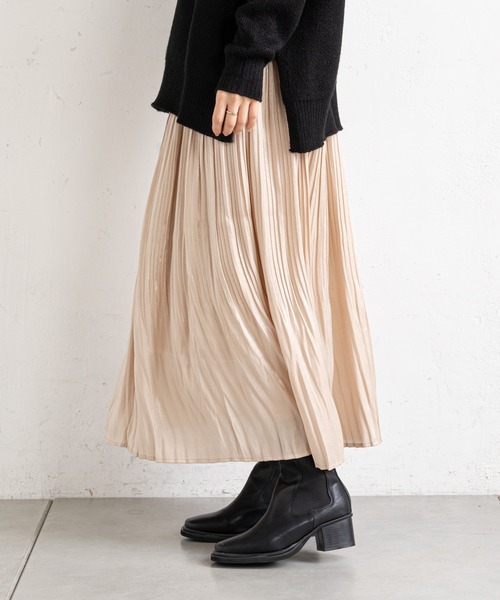 prose verse（プロズヴェール）の「オーロラツイル消しプリーツスカート（スカート・レディース・グレー/チャコールグレー/ベージュ・FREE）」の17枚目の写真