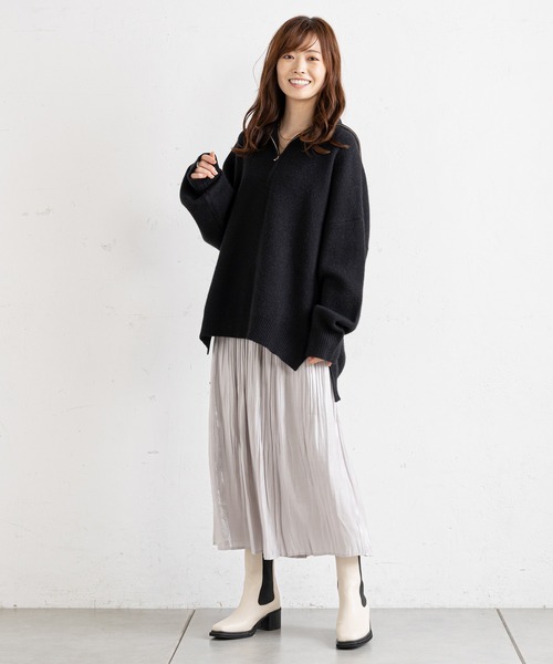 prose verse（プロズヴェール）の「オーロラツイル消しプリーツスカート（スカート・レディース・グレー/チャコールグレー/ベージュ・FREE）」の7枚目の写真