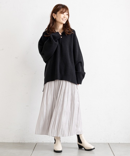 prose verse（プロズヴェール）の「オーロラツイル消しプリーツスカート（スカート・レディース・グレー/チャコールグレー/ベージュ・FREE）」の11枚目の写真