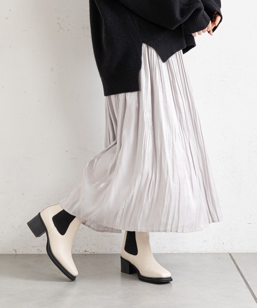 prose verse（プロズヴェール）の「オーロラツイル消しプリーツスカート（スカート・レディース・グレー/チャコールグレー/ベージュ・FREE）」の18枚目の写真