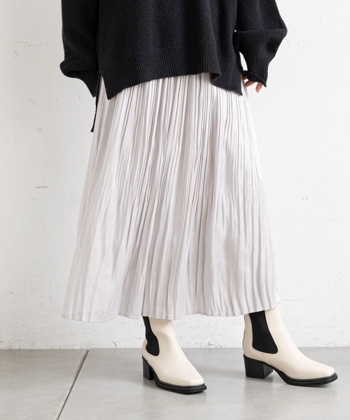 prose verse（プロズヴェール）の「オーロラツイル消しプリーツスカート（スカート・レディース・グレー/チャコールグレー/ベージュ・FREE）」の15枚目の写真