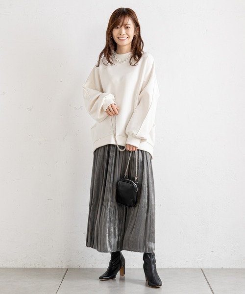 prose verse（プロズヴェール）の「オーロラツイル消しプリーツスカート（スカート・レディース・グレー/チャコールグレー/ベージュ・FREE）」の8枚目の写真