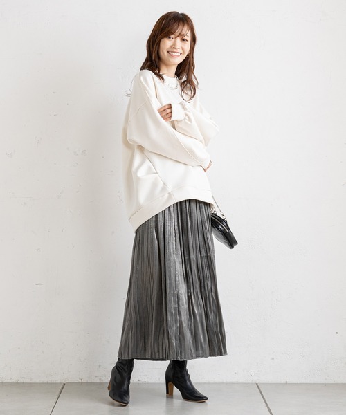 prose verse（プロズヴェール）の「オーロラツイル消しプリーツスカート（スカート・レディース・グレー/チャコールグレー/ベージュ・FREE）」の12枚目の写真