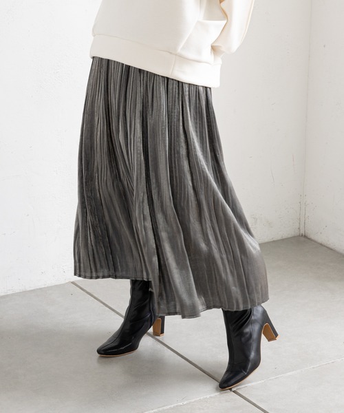 prose verse（プロズヴェール）の「オーロラツイル消しプリーツスカート（スカート・レディース・グレー/チャコールグレー/ベージュ・FREE）」の16枚目の写真