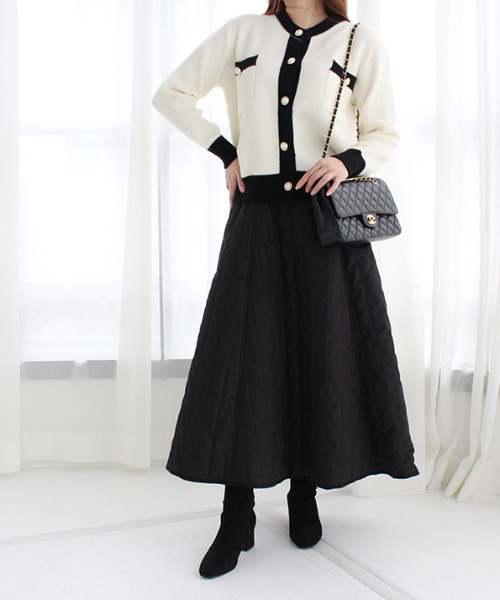 MODE ROBE(モードローブ)の「配色ニットカーディガン(カーディガン/ボレロ・レディース・ホワイト/ブラック・FREE)」の12枚目の写真