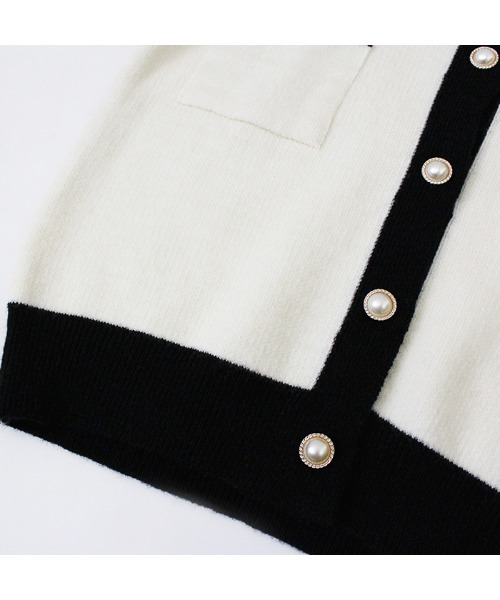 MODE ROBE(モードローブ)の「配色ニットカーディガン(カーディガン/ボレロ・レディース・ホワイト/ブラック・FREE)」の22枚目の写真
