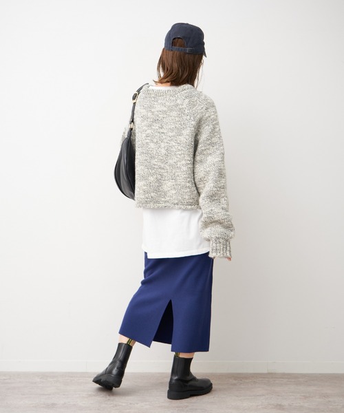 FRAMeWORK（フレームワーク）の「ミラノリブタイトスカート◆（スカート・レディース・ブラック/ブラウン系その他/ダークブルー・38/36）」の4枚目の写真