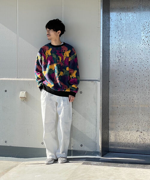 GLOSTER（グロスター）の「【GLOSTER/グロスター】ジャガードボア フリースプルオーバー カウ/カラー迷彩/無地（スウェット・メンズ・ホワイト系その他5/パープル系その他5/ブラック・MEDIUM/LARGE）」の6枚目の写真