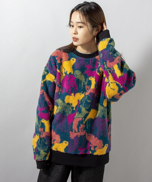 GLOSTER（グロスター）の「【GLOSTER/グロスター】ジャガードボア フリースプルオーバー カウ/カラー迷彩/無地（スウェット・メンズ・ホワイト系その他5/パープル系その他5/ブラック・MEDIUM/LARGE）」の12枚目の写真