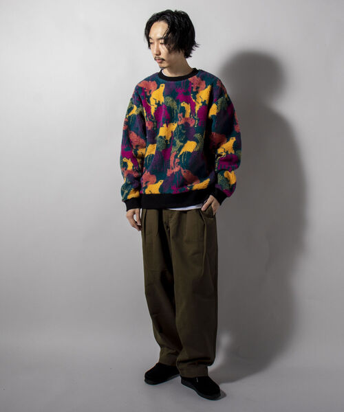 GLOSTER（グロスター）の「【GLOSTER/グロスター】ジャガードボア フリースプルオーバー カウ/カラー迷彩/無地（スウェット・メンズ・ホワイト系その他5/パープル系その他5/ブラック・MEDIUM/LARGE）」の16枚目の写真