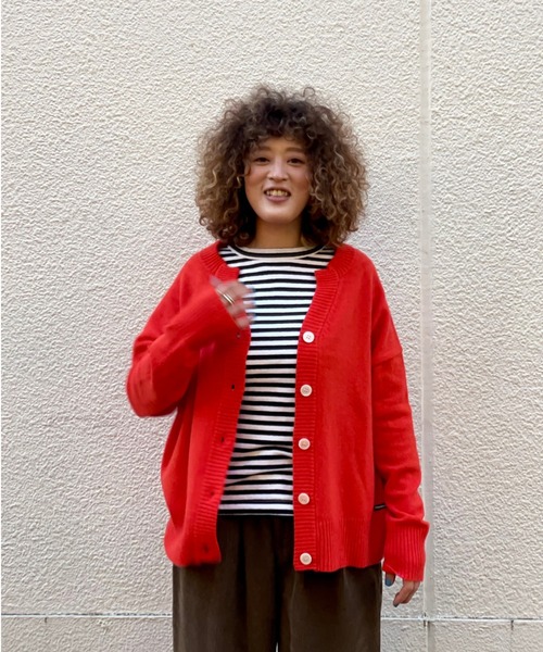 MANASTASH（マナスタッシュ）の「MANASTASH/マナスタッシュ　アンゴラブレンドカーディガン（カーディガン/ボレロ・レディース・レッド/サックスブルー/その他・FREE）」の2枚目の写真