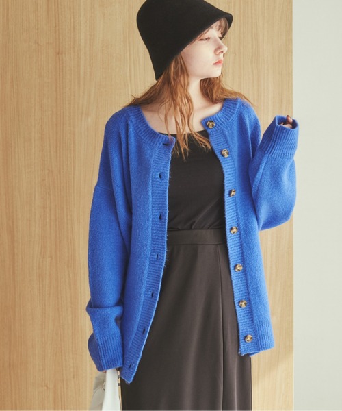 ANGIE(アンジー)の「2WAYオーバーサイズカラーカーディガン(カーディガン/ボレロ・レディース・ブラック/レッド/ブルー/グリーン/アイボリー/ライム/ピンク/オレンジ/ベージュ/杢グレー・FREE)」の8枚目の写真