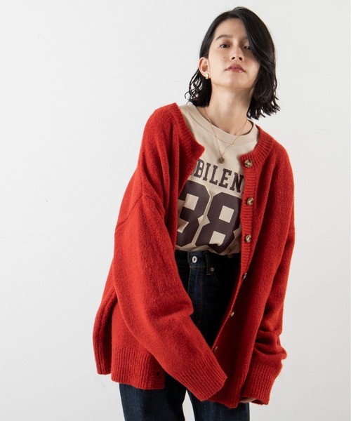 ANGIE(アンジー)の「2WAYオーバーサイズカラーカーディガン(カーディガン/ボレロ・レディース・ブラック/レッド/ブルー/グリーン/アイボリー/ライム/ピンク/オレンジ/ベージュ/杢グレー・FREE)」の14枚目の写真