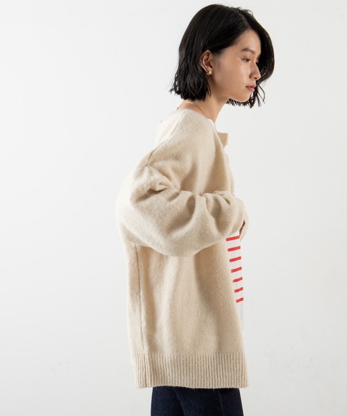 ANGIE(アンジー)の「2WAYオーバーサイズカラーカーディガン(カーディガン/ボレロ・レディース・ブラック/レッド/ブルー/グリーン/アイボリー/ライム/ピンク/オレンジ/ベージュ/杢グレー・FREE)」の12枚目の写真