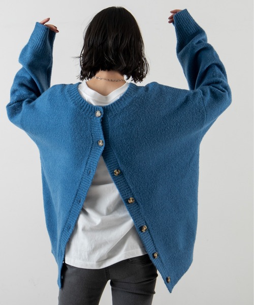 ANGIE(アンジー)の「2WAYオーバーサイズカラーカーディガン(カーディガン/ボレロ・レディース・ブラック/レッド/ブルー/グリーン/アイボリー/ライム/ピンク/オレンジ/ベージュ/杢グレー・FREE)」の18枚目の写真