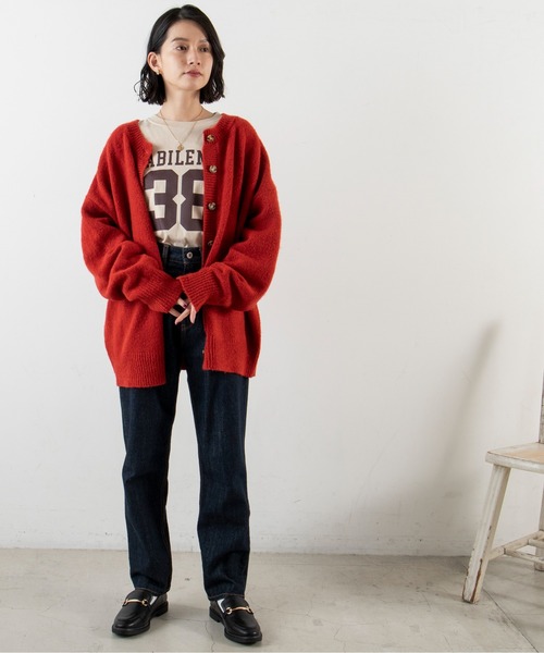 ANGIE(アンジー)の「2WAYオーバーサイズカラーカーディガン(カーディガン/ボレロ・レディース・ブラック/レッド/ブルー/グリーン/アイボリー/ライム/ピンク/オレンジ/ベージュ/杢グレー・FREE)」の15枚目の写真