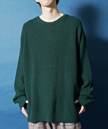 【JOKER】ビッグシルエットウォッシャブルニットセーター メンズ 長袖ニット 春服